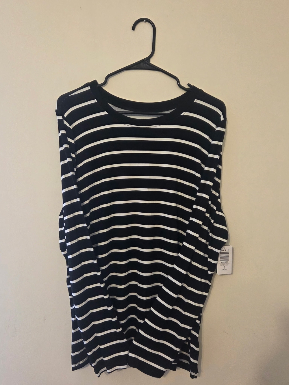 torrid Black and White Striped Knit Top